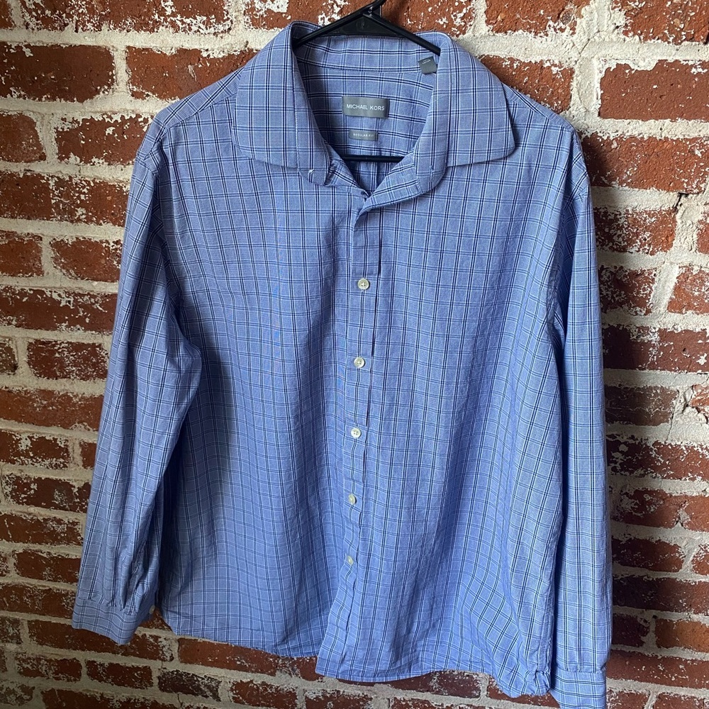 Men’s Michael Kors Blue/Purple Regular Fit Dress Shirt